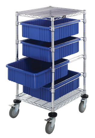 Bin Carts with Dividable Grid Containers