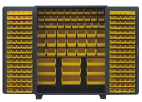 Bin Cabinet - Mixed Plastic Bins - 24 x 60
