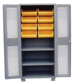 Bin Cabinet - Clear Flush Doors - 24 x 60