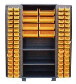 Bin Cabinet - Solid Flush Doors - 24 x 60