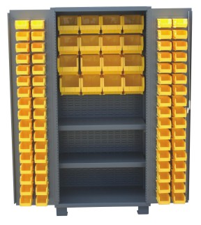 Bin Cabinet - Solid Flush Doors - 24 x 60