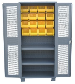 Bin Cabinet - Clear Flush Doors - 24 x 60