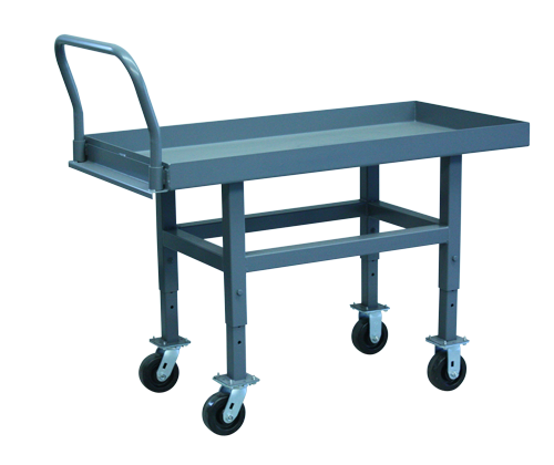 Platform Truck - Raised, 3" Lipped Deck, Adjustable Heights - 30x60