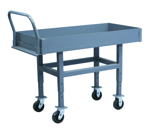 Platform Truck - Raised, 6" Lipped Deck, Adjustable Heights - 30x60