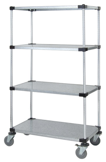 4 Solid Shelf Mobile Cart