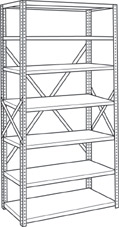 7 Shelf, 75"H - Open Shelving Unit
