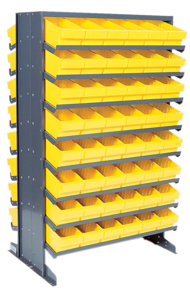 Double Sided Rack: 24"D x 36"W x 60"H / 144 Bins