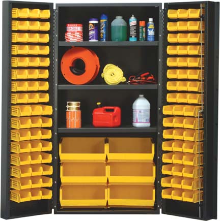 36"W Cabinet W / 102 Ultra Bins & 3 Adj. Shelves