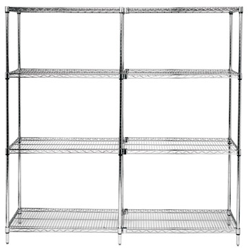 74"H Wire Shelving Add-On Unit - Chrome