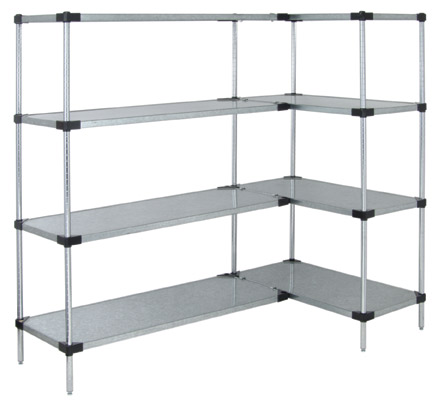 86"H Solid Shelf Starter Unit - Galvanized