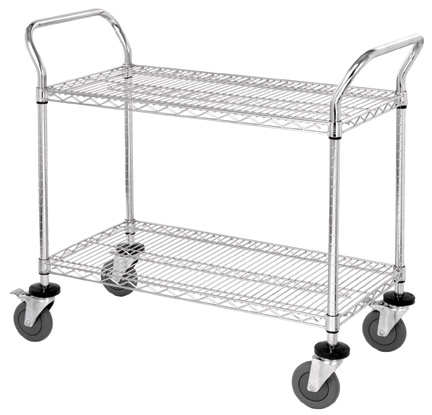 2 Wire Shelf Mobile Utility Cart