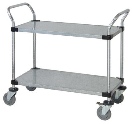 2 Solid Shelf Mobile Utility Cart