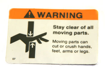 Warning Decal, Hands Off