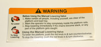 Warning Lowering Valve