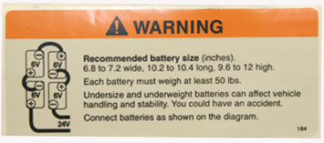 Warning Battery (Wet battery)