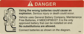 Danger Battery (Maint. Free)