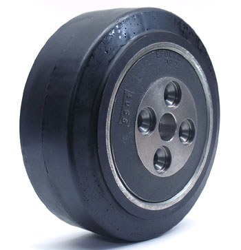 Drive Tire, Smooth Flat Rubber, Assembly